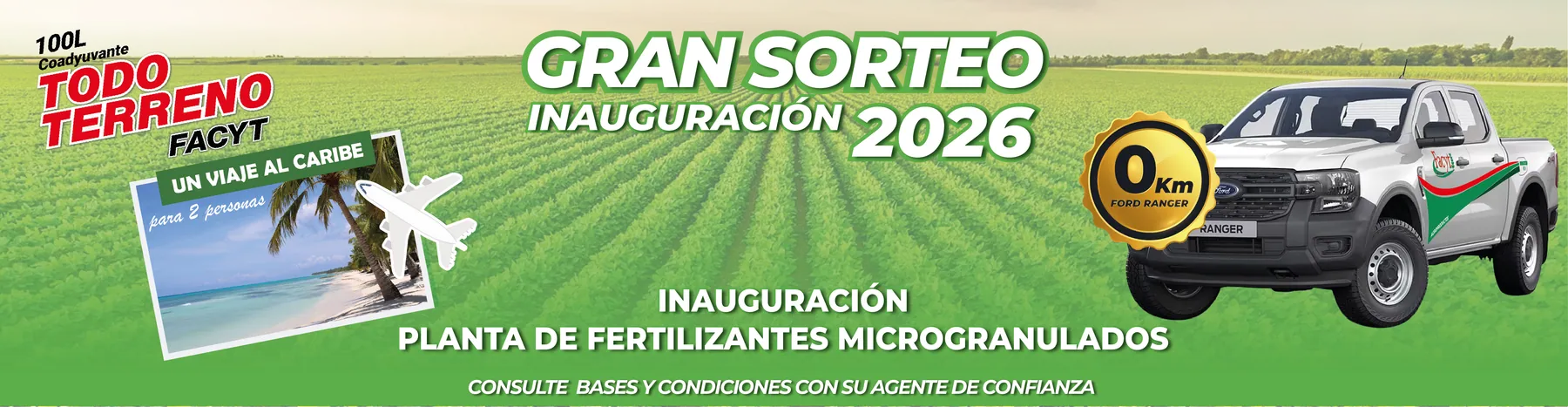 Gran Sorteo Inauguración 2026: una camioneta 0 km y un viaje al Caribe